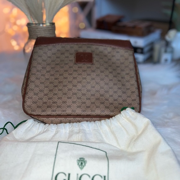 GUCCI Vintage Micro GG Monogram Shoulder Bag w/ Dust Bag🤎 - Picture 2 of 14